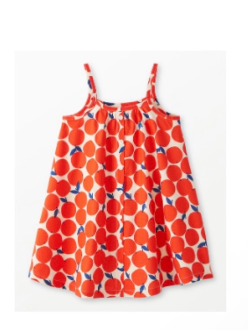 Hanna Andersson Orange and Blue Polka Dot Tank Dress